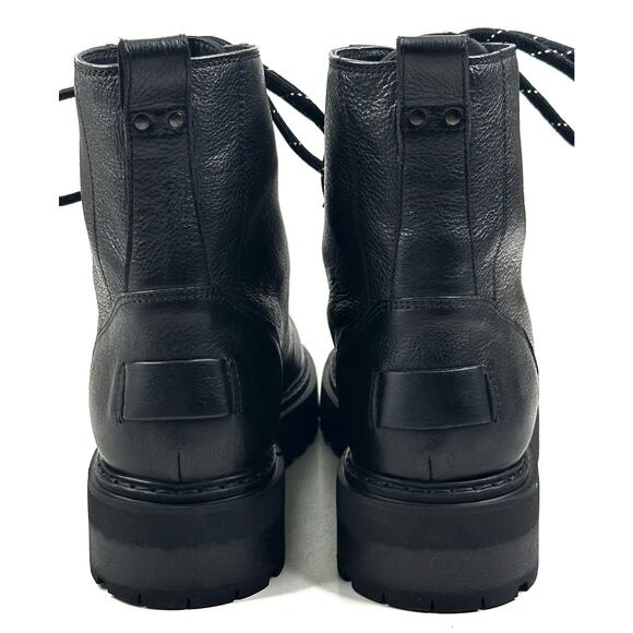 her by Anthony Veer Sophia Black Leather Combat Boots Womens Size 8.5 New $169 - Picture 5 of 13